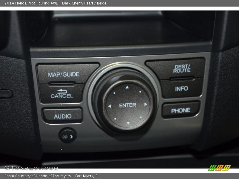 Dark Cherry Pearl / Beige 2014 Honda Pilot Touring 4WD