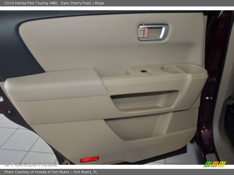 Dark Cherry Pearl / Beige 2014 Honda Pilot Touring 4WD