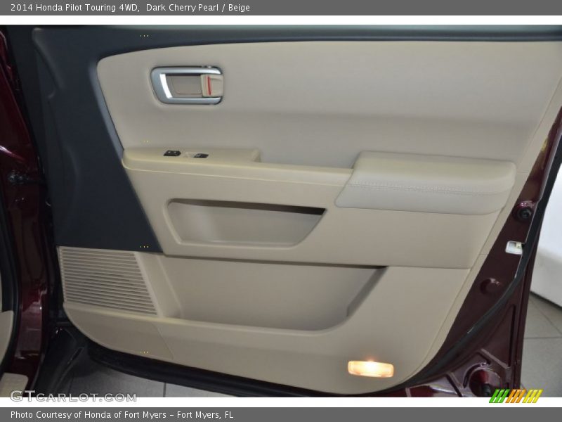 Dark Cherry Pearl / Beige 2014 Honda Pilot Touring 4WD