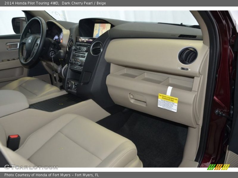 Dark Cherry Pearl / Beige 2014 Honda Pilot Touring 4WD