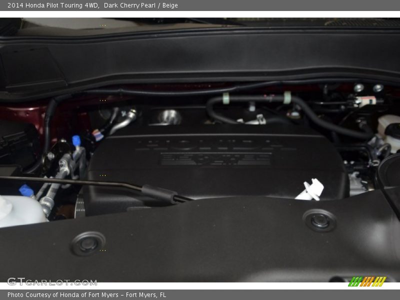 Dark Cherry Pearl / Beige 2014 Honda Pilot Touring 4WD