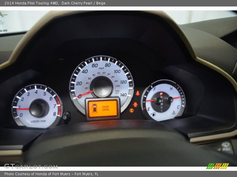 Dark Cherry Pearl / Beige 2014 Honda Pilot Touring 4WD