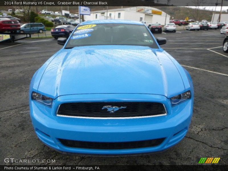 Grabber Blue / Charcoal Black 2014 Ford Mustang V6 Coupe