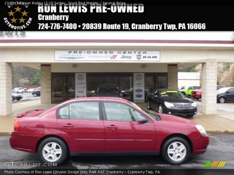 Sport Red Metallic / Neutral Beige 2005 Chevrolet Malibu LS V6 Sedan