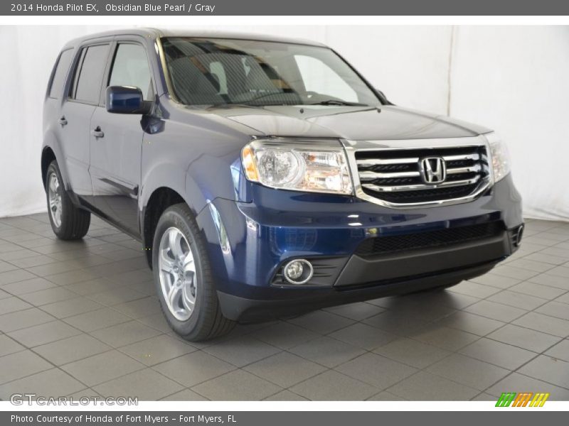 Obsidian Blue Pearl / Gray 2014 Honda Pilot EX