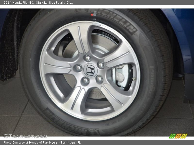 Obsidian Blue Pearl / Gray 2014 Honda Pilot EX
