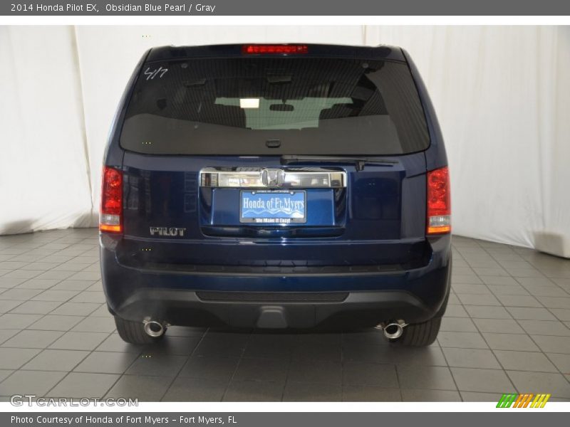 Obsidian Blue Pearl / Gray 2014 Honda Pilot EX