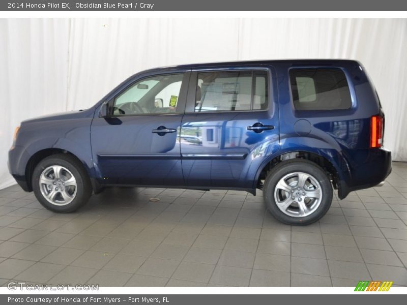 Obsidian Blue Pearl / Gray 2014 Honda Pilot EX