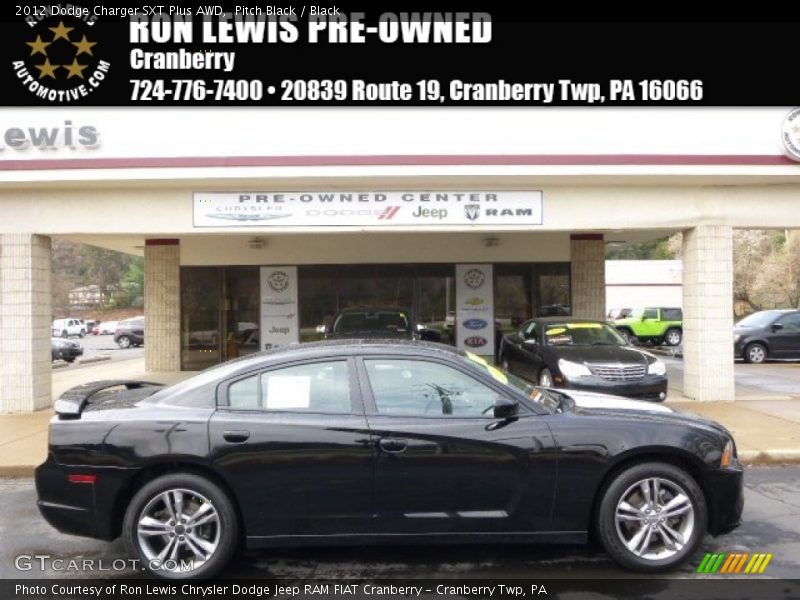 Pitch Black / Black 2012 Dodge Charger SXT Plus AWD