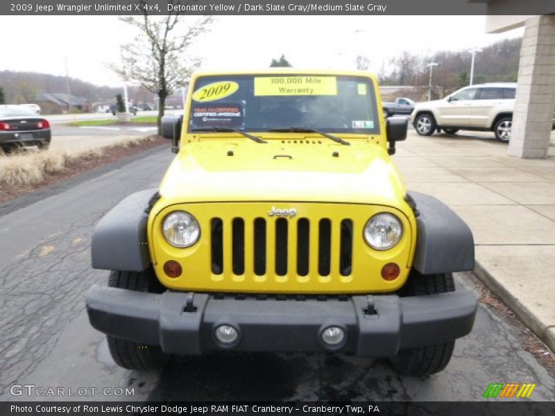 Detonator Yellow / Dark Slate Gray/Medium Slate Gray 2009 Jeep Wrangler Unlimited X 4x4