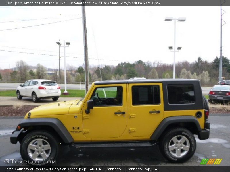 Detonator Yellow / Dark Slate Gray/Medium Slate Gray 2009 Jeep Wrangler Unlimited X 4x4