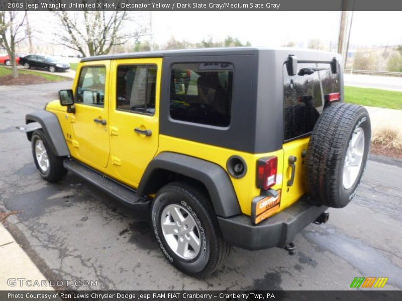 Detonator Yellow / Dark Slate Gray/Medium Slate Gray 2009 Jeep Wrangler Unlimited X 4x4