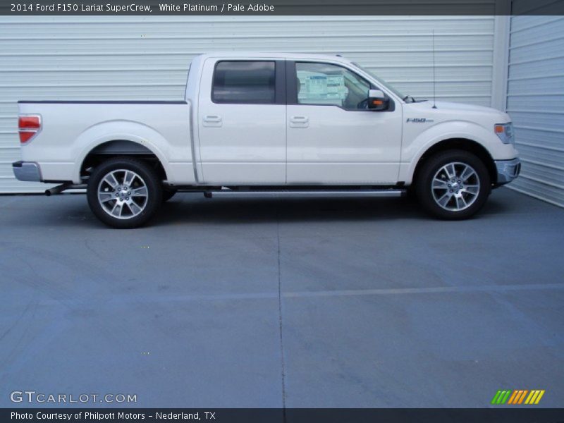 White Platinum / Pale Adobe 2014 Ford F150 Lariat SuperCrew