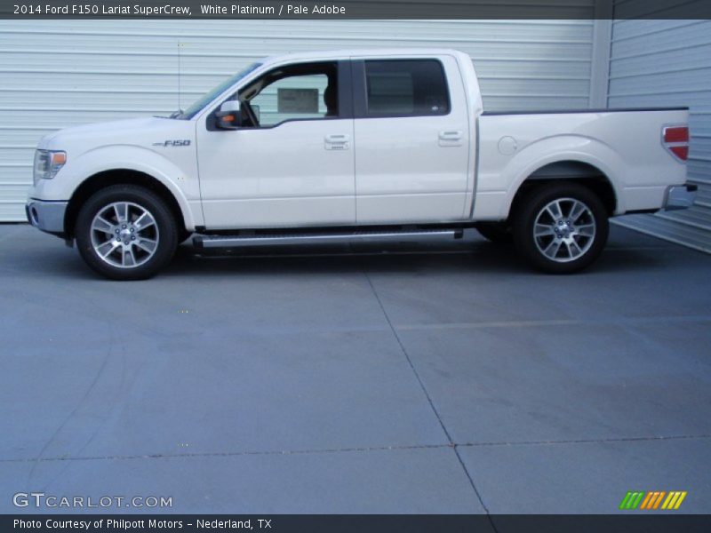 White Platinum / Pale Adobe 2014 Ford F150 Lariat SuperCrew