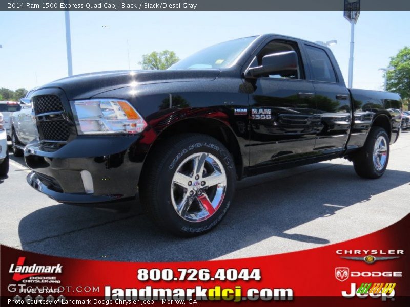 Black / Black/Diesel Gray 2014 Ram 1500 Express Quad Cab