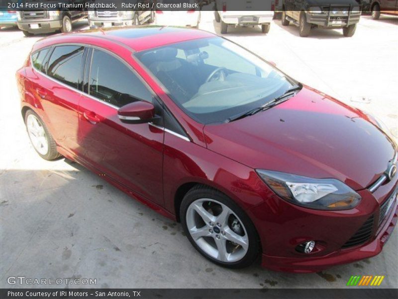 Ruby Red / Charcoal Black 2014 Ford Focus Titanium Hatchback