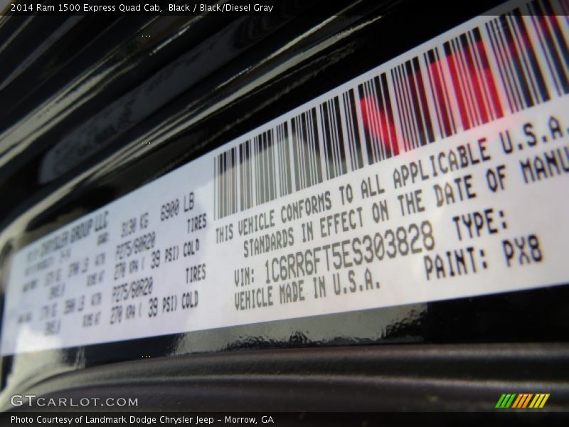 Black / Black/Diesel Gray 2014 Ram 1500 Express Quad Cab
