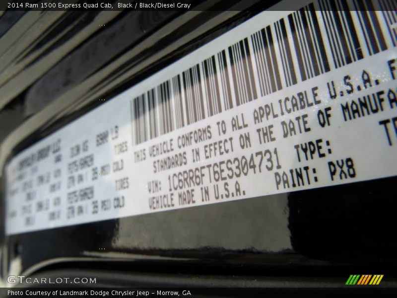 Black / Black/Diesel Gray 2014 Ram 1500 Express Quad Cab