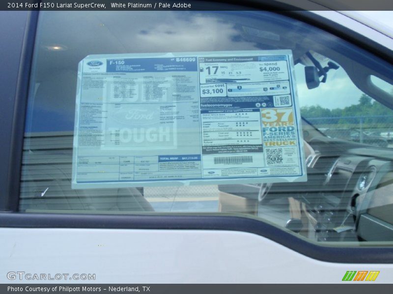 White Platinum / Pale Adobe 2014 Ford F150 Lariat SuperCrew