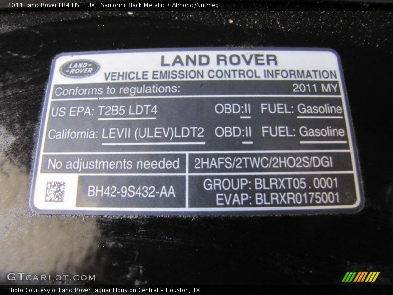 Santorini Black Metallic / Almond/Nutmeg 2011 Land Rover LR4 HSE LUX