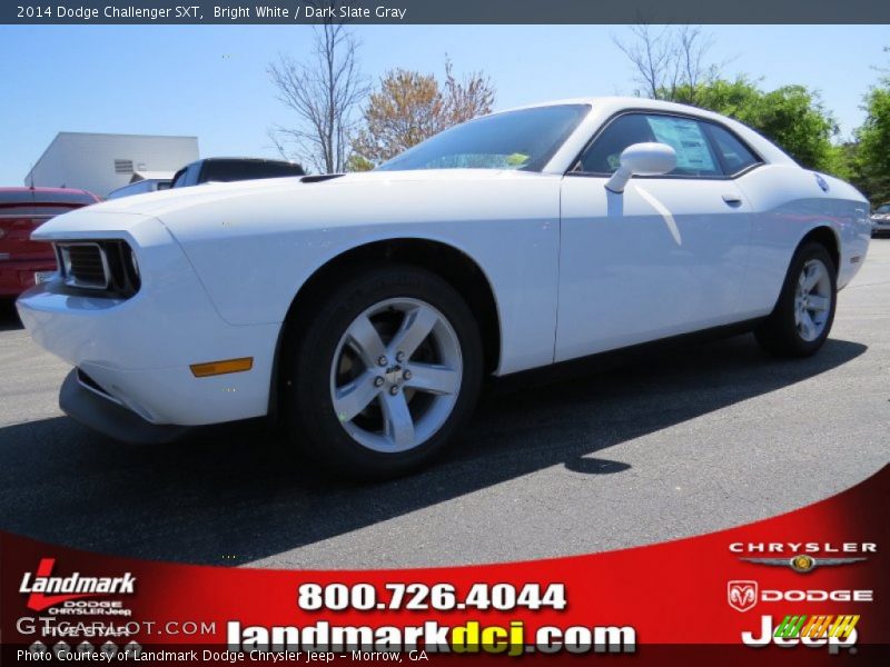 Bright White / Dark Slate Gray 2014 Dodge Challenger SXT