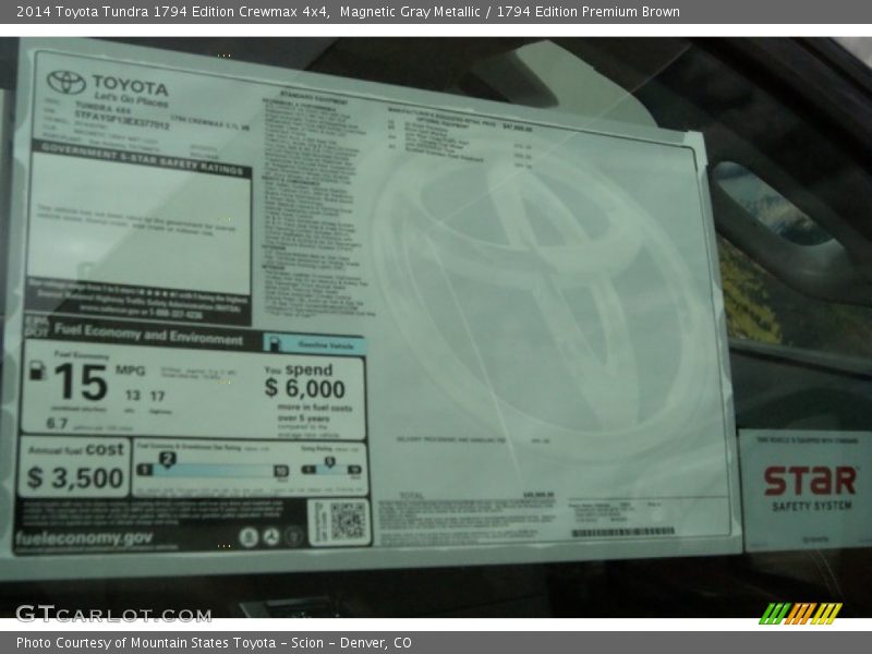 Magnetic Gray Metallic / 1794 Edition Premium Brown 2014 Toyota Tundra 1794 Edition Crewmax 4x4