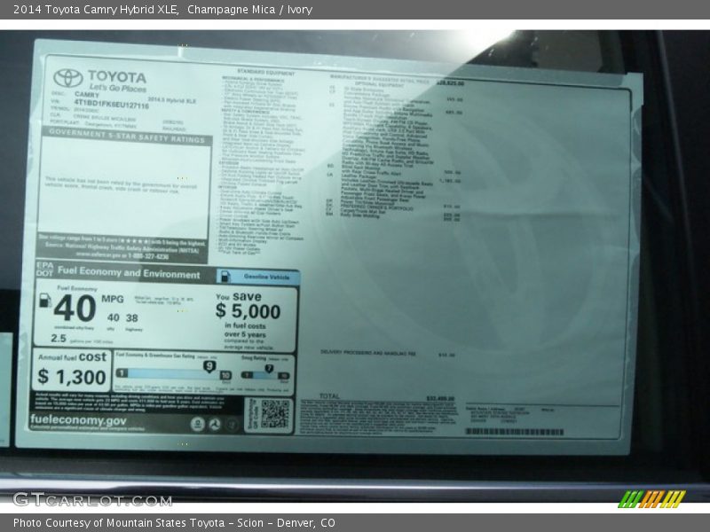 Champagne Mica / Ivory 2014 Toyota Camry Hybrid XLE