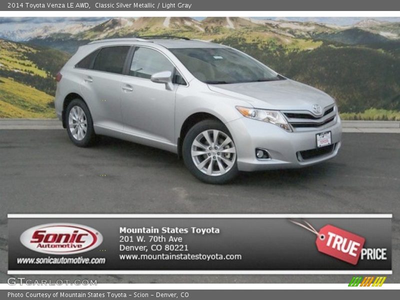 Classic Silver Metallic / Light Gray 2014 Toyota Venza LE AWD