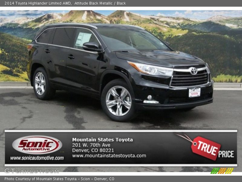 Attitude Black Metallic / Black 2014 Toyota Highlander Limited AWD