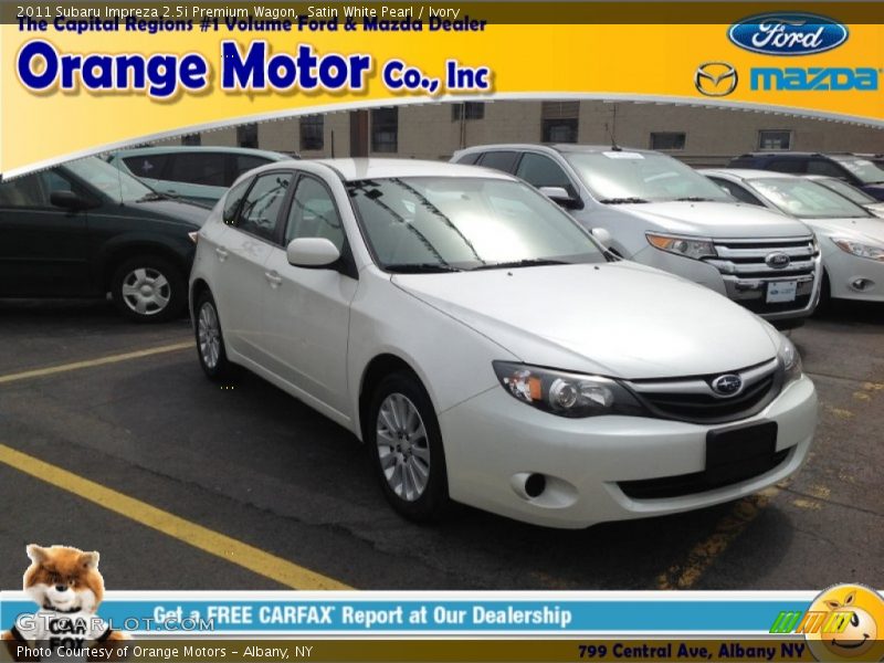 Satin White Pearl / Ivory 2011 Subaru Impreza 2.5i Premium Wagon