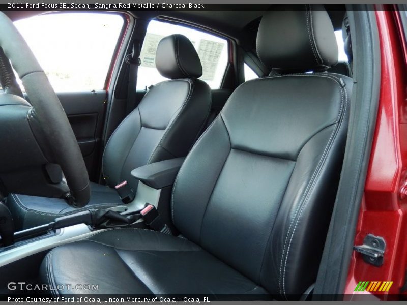 Sangria Red Metallic / Charcoal Black 2011 Ford Focus SEL Sedan