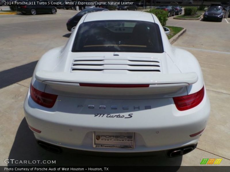 White / Espresso/Cognac Natural Leather 2014 Porsche 911 Turbo S Coupe