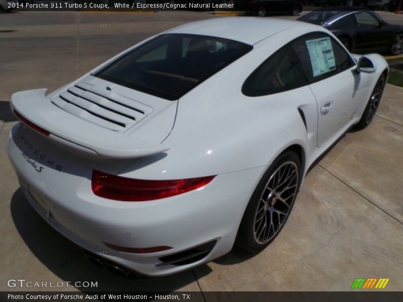 White / Espresso/Cognac Natural Leather 2014 Porsche 911 Turbo S Coupe