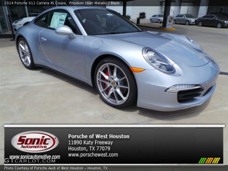 Rhodium Silver Metallic / Black 2014 Porsche 911 Carrera 4S Coupe