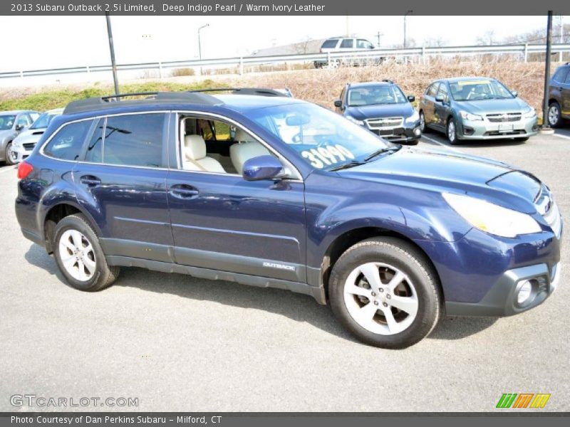 Deep Indigo Pearl / Warm Ivory Leather 2013 Subaru Outback 2.5i Limited