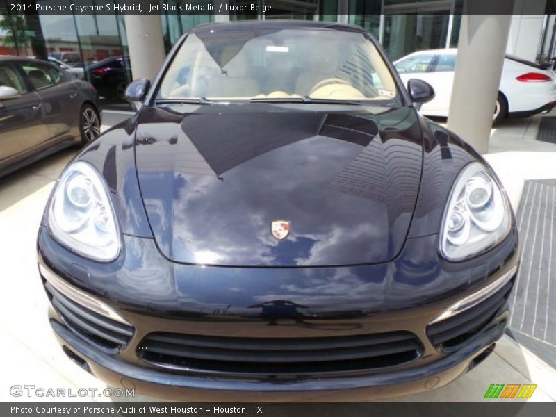 Jet Black Metallic / Luxor Beige 2014 Porsche Cayenne S Hybrid