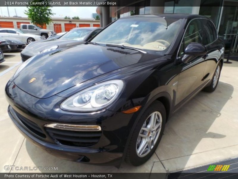 Jet Black Metallic / Luxor Beige 2014 Porsche Cayenne S Hybrid
