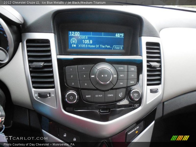Ice Blue Metallic / Jet Black/Medium Titanium 2012 Chevrolet Cruze LS