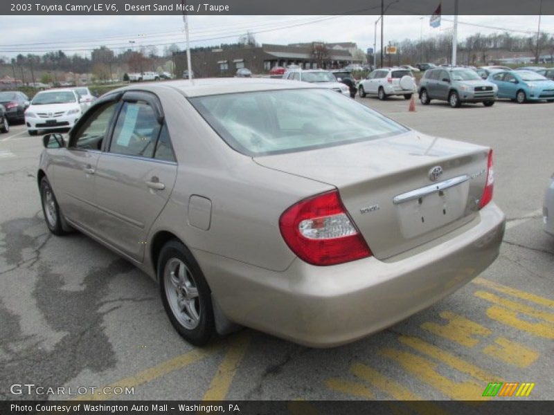 Desert Sand Mica / Taupe 2003 Toyota Camry LE V6