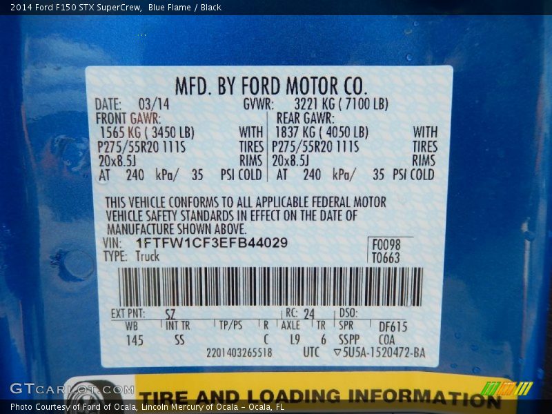 Blue Flame / Black 2014 Ford F150 STX SuperCrew