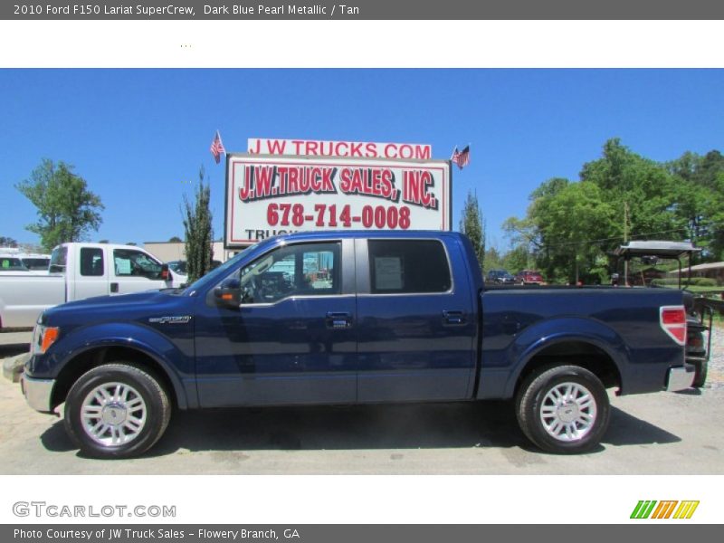 Dark Blue Pearl Metallic / Tan 2010 Ford F150 Lariat SuperCrew