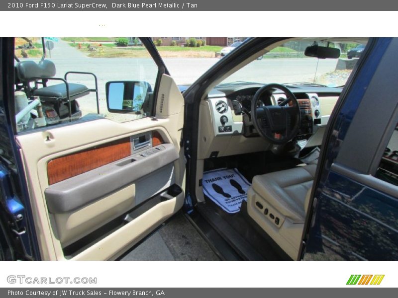 Dark Blue Pearl Metallic / Tan 2010 Ford F150 Lariat SuperCrew
