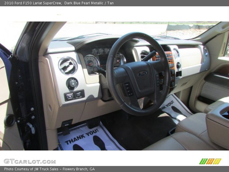 Dark Blue Pearl Metallic / Tan 2010 Ford F150 Lariat SuperCrew