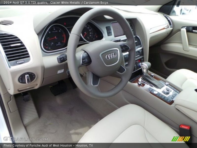 Glacier White Metallic / Cardamom Beige 2014 Audi Q7 3.0 TDI quattro