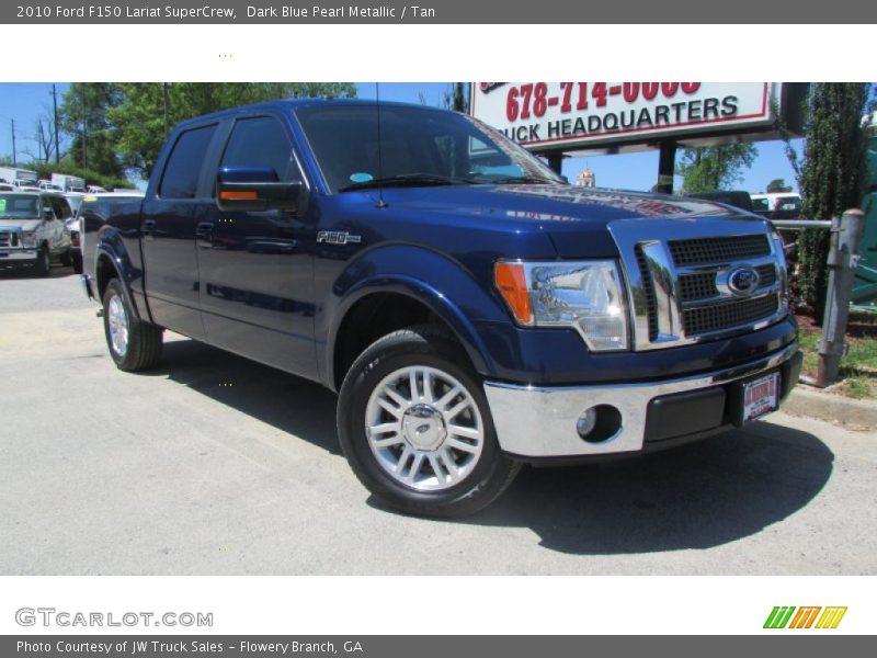 Dark Blue Pearl Metallic / Tan 2010 Ford F150 Lariat SuperCrew