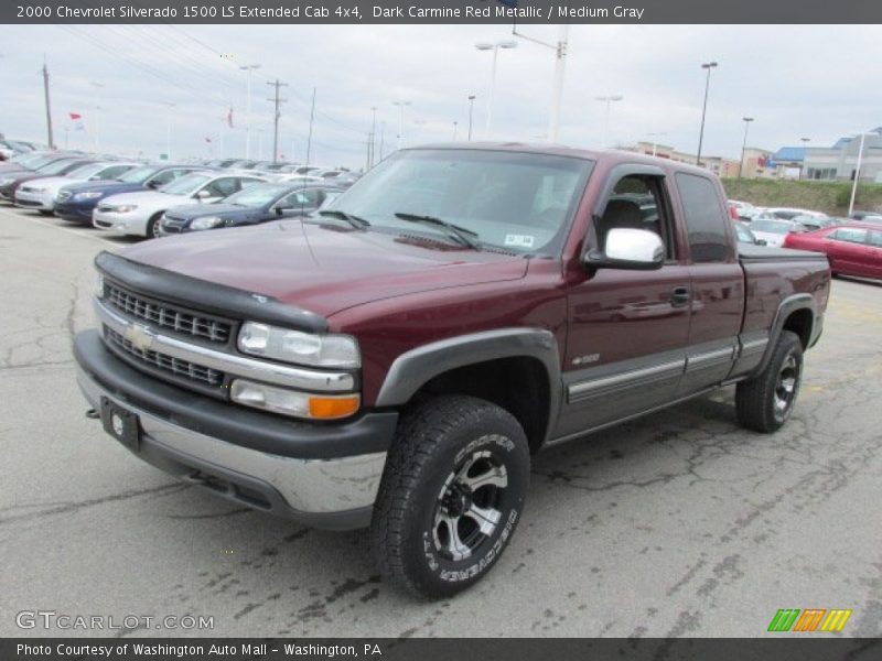 Dark Carmine Red Metallic / Medium Gray 2000 Chevrolet Silverado 1500 LS Extended Cab 4x4