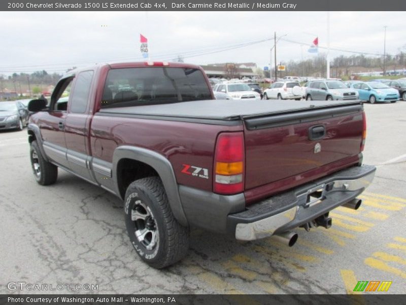 Dark Carmine Red Metallic / Medium Gray 2000 Chevrolet Silverado 1500 LS Extended Cab 4x4