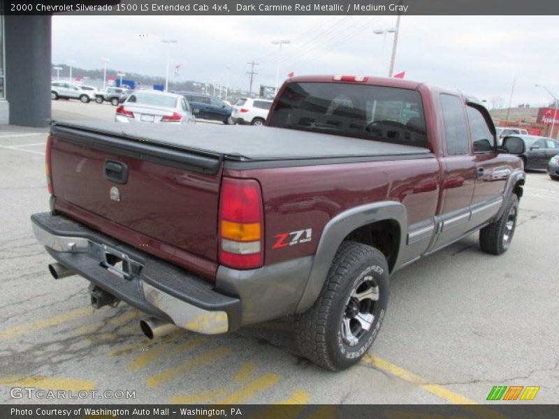 Dark Carmine Red Metallic / Medium Gray 2000 Chevrolet Silverado 1500 LS Extended Cab 4x4
