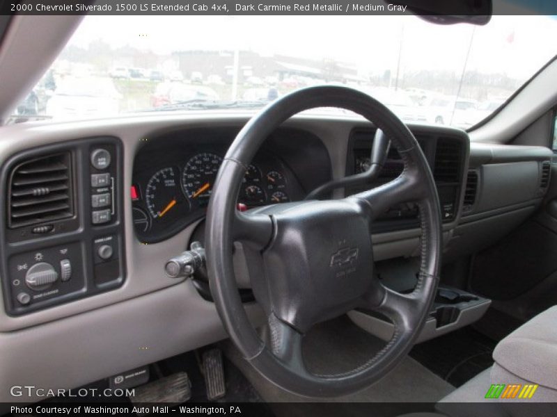 Dark Carmine Red Metallic / Medium Gray 2000 Chevrolet Silverado 1500 LS Extended Cab 4x4