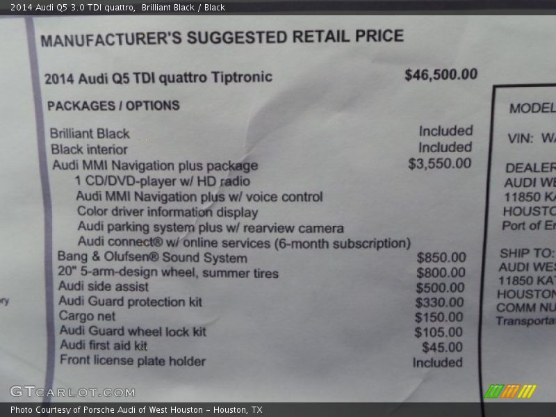 Brilliant Black / Black 2014 Audi Q5 3.0 TDI quattro